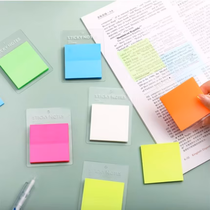 Transparent Colorful Sticky Notes (50 Sheets | 60mm x 60mm )  (Note: Stickiness varies by surface)